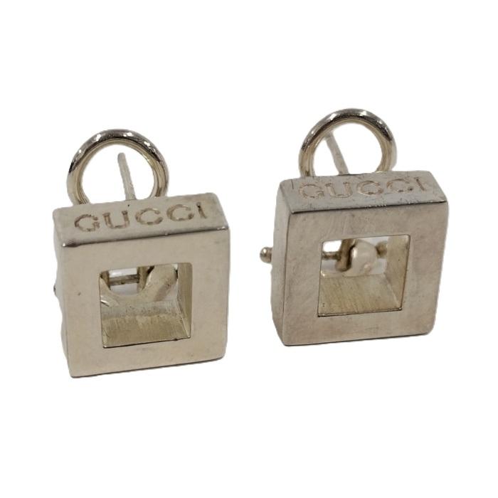 GUCCI（グッチ） ピアス オープン スクエア ロゴ SV925 : JJ