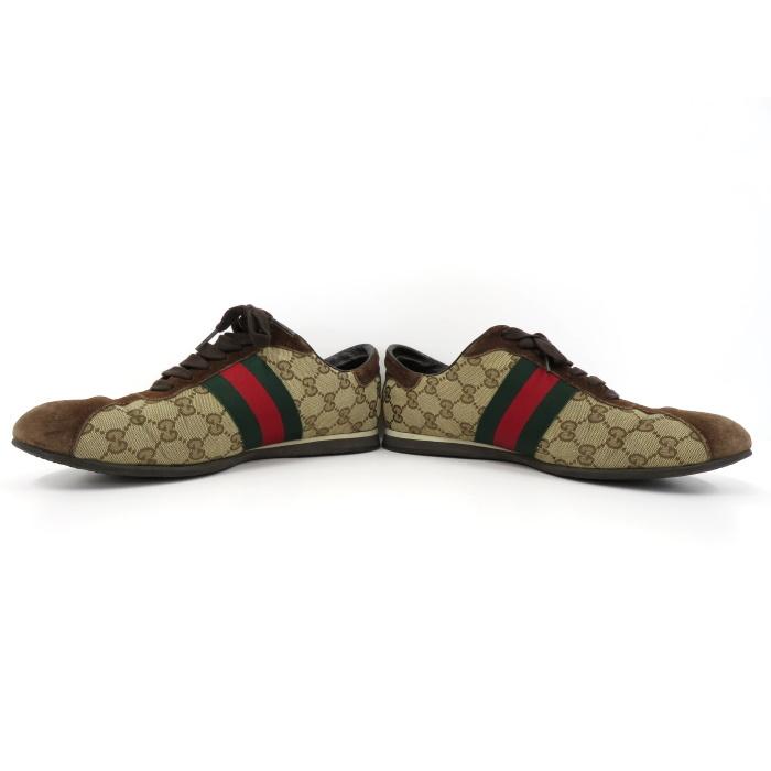GUCCI 【中古】グッチ スニーカー GGキャンバス スエード シェリー  