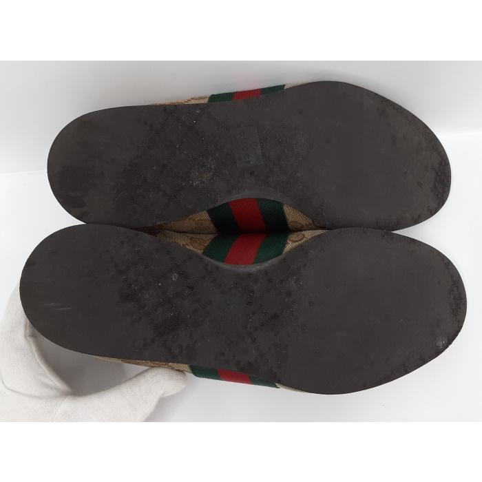 GUCCI 【中古】グッチ スニーカー GGキャンバス スエード シェリー  