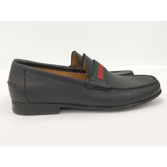 中古】GUCCI ローファー 靴 シェリーライン レザー ブラック 中古】GUCCI ローファー 靴 シェリーライン レザー ブラック