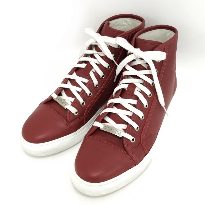 【未使用✨】　GUCCI ハイカットスニーカー　レザー　22.5㎝　ロゴプレート GUCCI（グッチ） 426186 ハイカットスニーカー シューズ 靴 GG