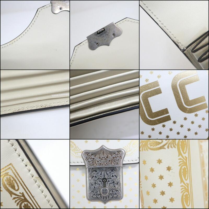GUCCI グッチ クラッチバッグ ロゴ×スター レザー×シルバー金具