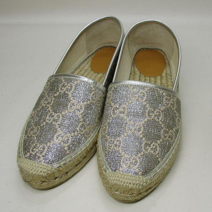 GUCCI 【中古】グッチ レディース シューズ ヘリテージ GGラメ コード 
