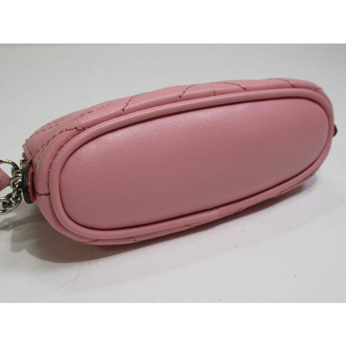 GUCCI 【中古】GUCCI キーポーチ GGマーモント レザー ピンク