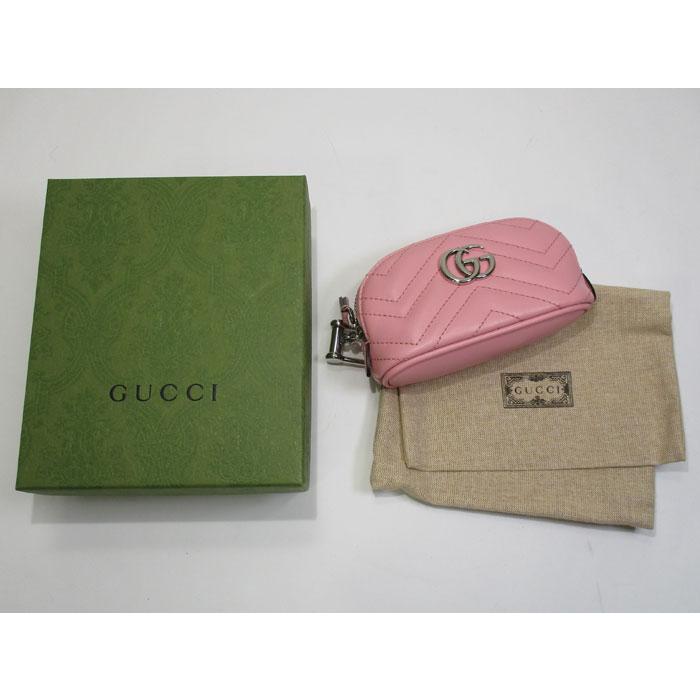 あ*)様 【✨️レア✨️】GUCCI GGマーモント キーポーチ ピンク❣️【早 ☆GUCCI☆ 可愛い♪ GGマーモント レザー キーケース ピンク