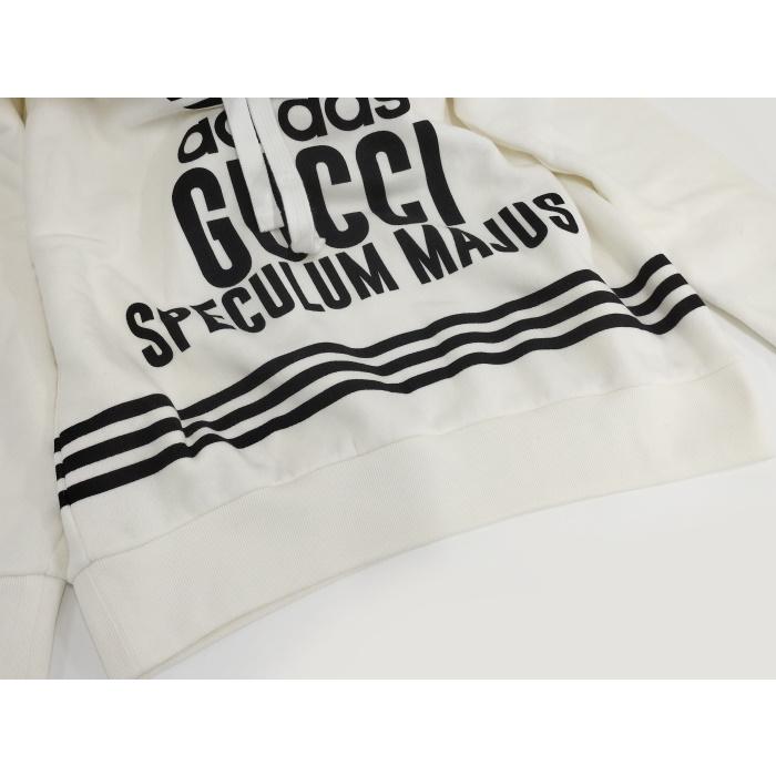 【中古】GUCCI×adidas コラボレーション パーカー コットン ホワイト 717427 表記サイズXXS｜jjcollection2008｜08