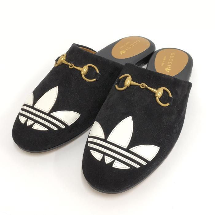 中古】GUCCI adidas コラボ ホースビット ルームシューズ スエード  