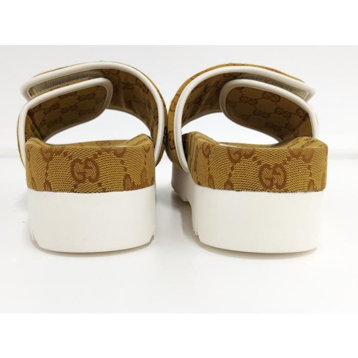 【中古】GUCCI adidas コラボ プラットフォーム サンダル GGキャンバス ブラウン サイズ38｜jjcollection2008｜05