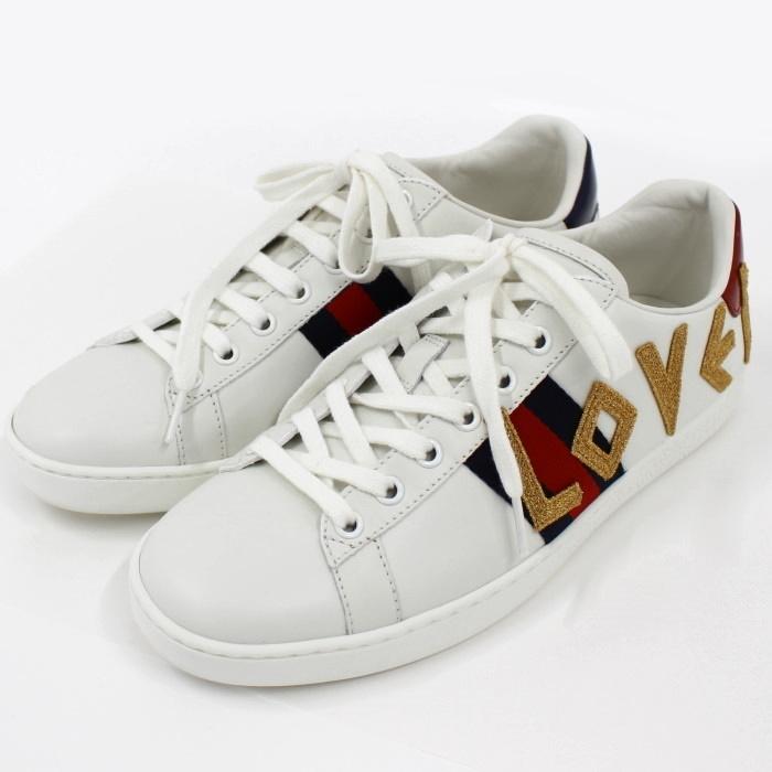 GUCCI 【中古】GUCCI レディース スニーカー エース エンブロイダリー 