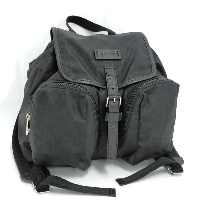 中古】GUCCI GG柄 リュックサック ナイロン ブラック 510343 中古 