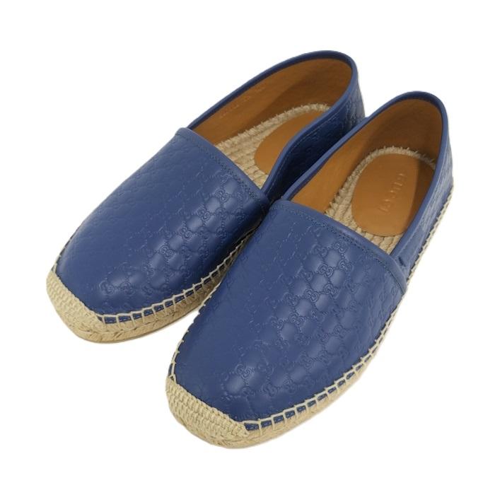 GUCCI（グッチ） スリッポン エスパドリーユ レザー ブルー 表記サイズ
