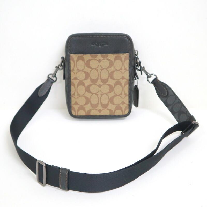 COACH コーチ ショルダーバッグ シグネチャー ベージュ×ブラック : JJ 