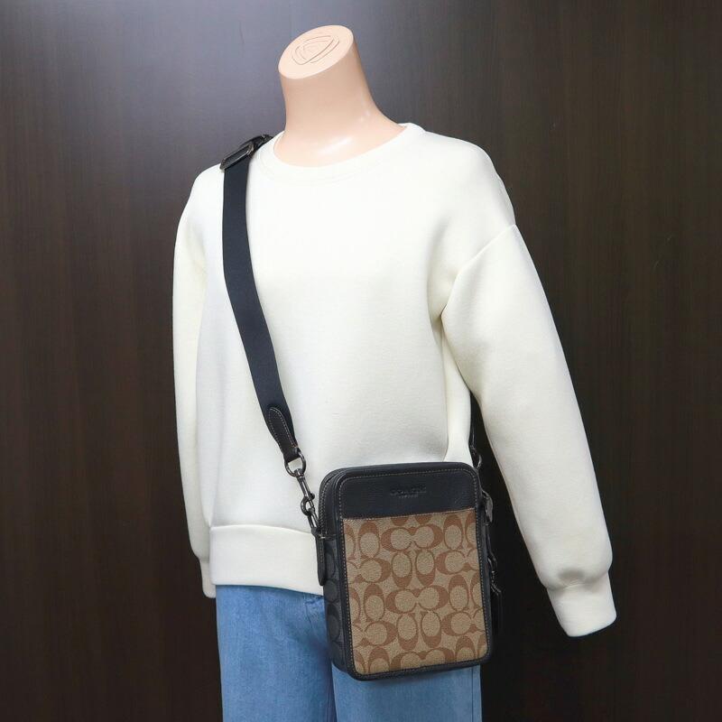 COACH コーチ ショルダーバッグ シグネチャー ベージュ×ブラック : JJ 
