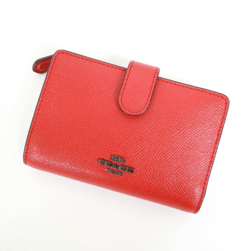 【新品】コーチ COACH 二つ折り財布  F11484 COACH コーチ 二つ折り財布 L字ファスナー レッド レザー F11484 : JJ