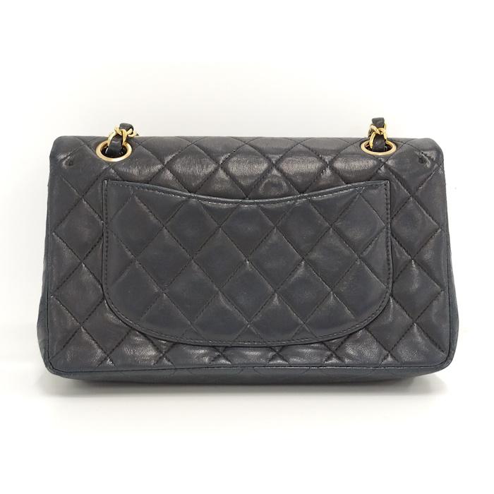 シャネル ウエストバッグ マトラッセ 3番台 ブラック エナメル CHANEL マトラッセ23 チェーンショルダーバッグ Wフラップ