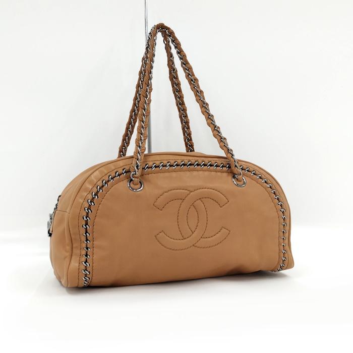 CHANEL チェーンショルダーバッグ ココマーク レザー ブラウン : JJ  
