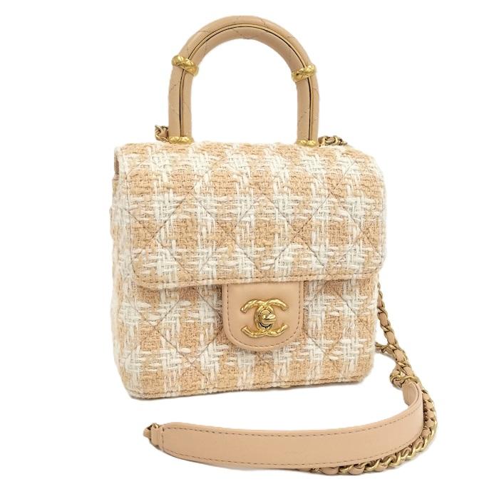 CHANEL 2WAYショルダーバッグ ツイード ベージュ AS4035 : JJ