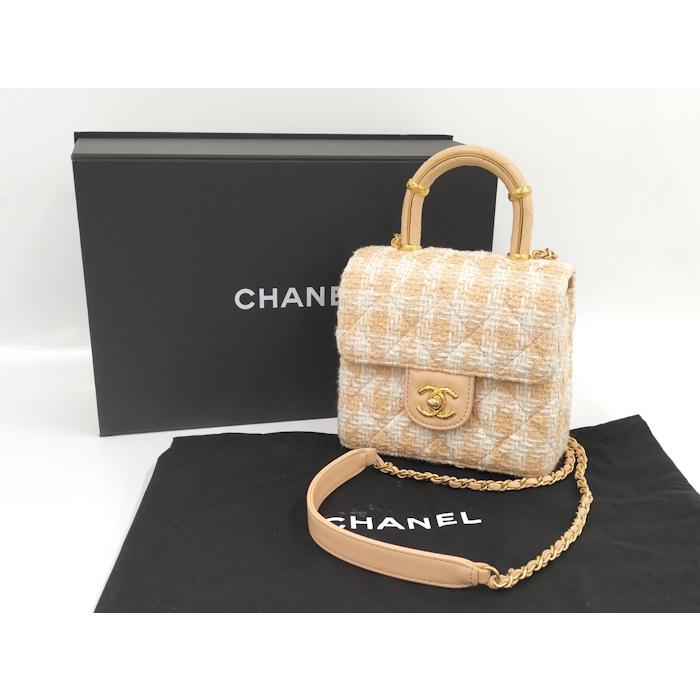 [美品] CHANEL 2wayツイードチェーンバック シャネル CHANEL ココマークツイード2WAYチェーンショルダー ブラック