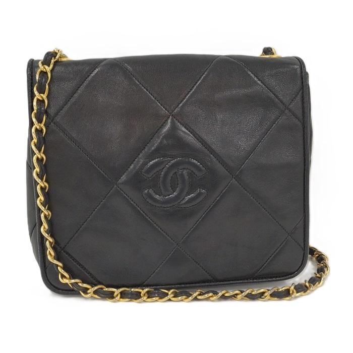 CHANEL　マトラッセ　チェーンショルダーバッグ　ブラック　ラムスキン CHANEL（シャネル） チェーン ショルダーバッグ マトラッセ ラムスキン