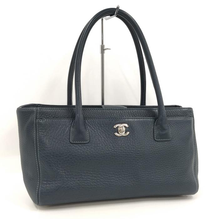 中古】CHANEL エグゼクティブ トート トートバッグ レザー ネイビー  