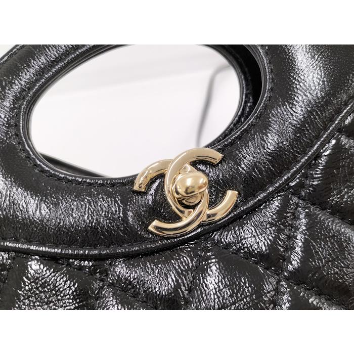 CHANEL ストーン装飾 ショルダーバッグ □シャネル□ チェーンショルダーバッグ リザード型押しレザー