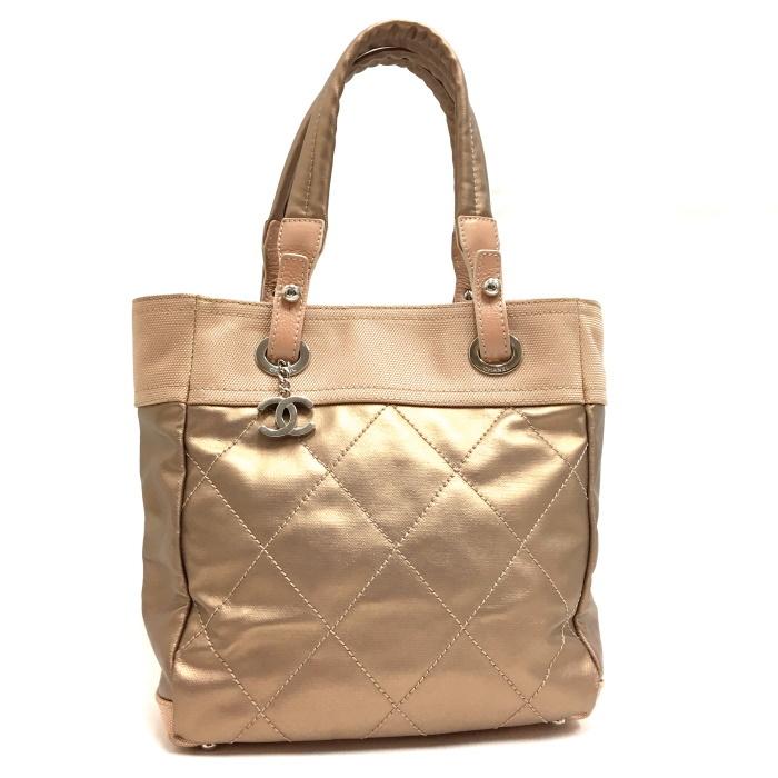 CHANEL 【中古】シャネル パリビアリッツ トートPM コーティング 
