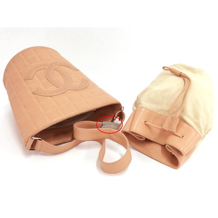CHANEL 【中古】CHANEL ショルダーバッグ チョコバー レザー サーモン 