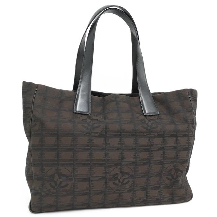 CHANEL ニュートラベルライン トートMM ハンドバッグ キャンバス  