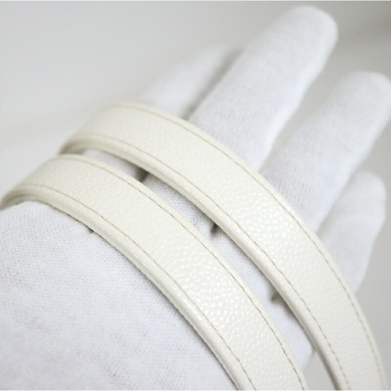 CHANEL シャネル チェーントート30 マトラッセ ホワイト×ゴールド金具 