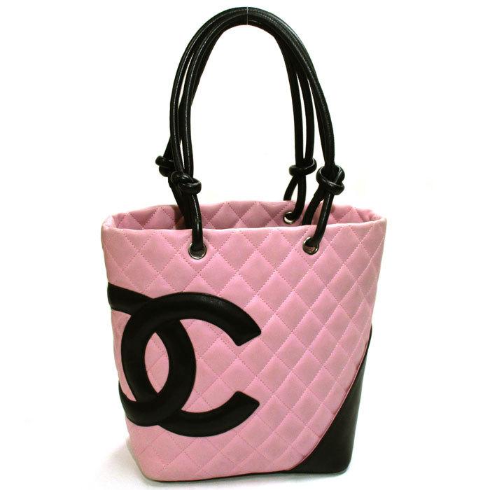 中古】CHANEL カンボンライン ミディアムトートバッグ ココマーク 