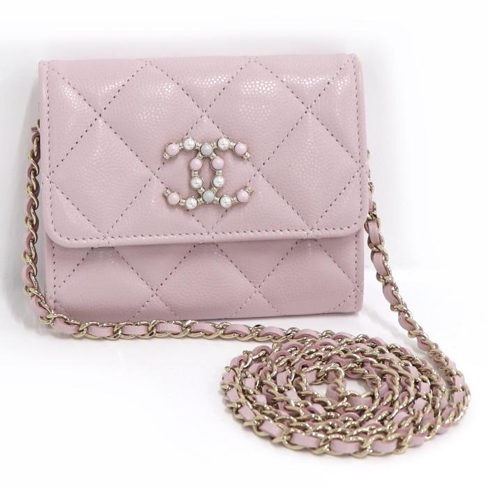 CHANEL 【中古】CHANEL マトラッセ チェーンショルダーコインケース 