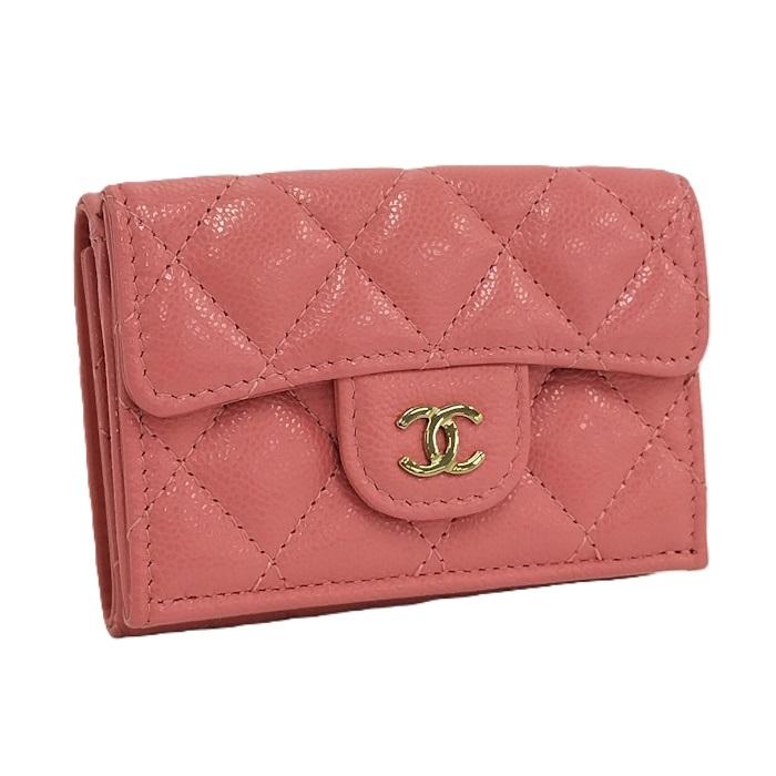 CHANEL 三つ折り財布 コンパクトウォレット マトラッセ キャビアスキン  