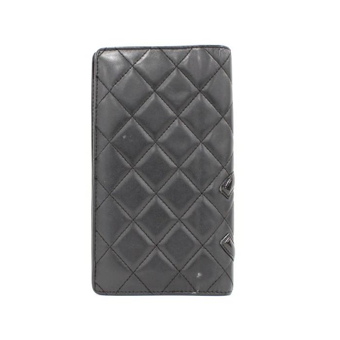 21人気の ココマーク Chanel 黒 6717 レザー ブラック ピンク カンボンライン 二つ折り長財布 中古 シャネル 財布 Meorboston Org