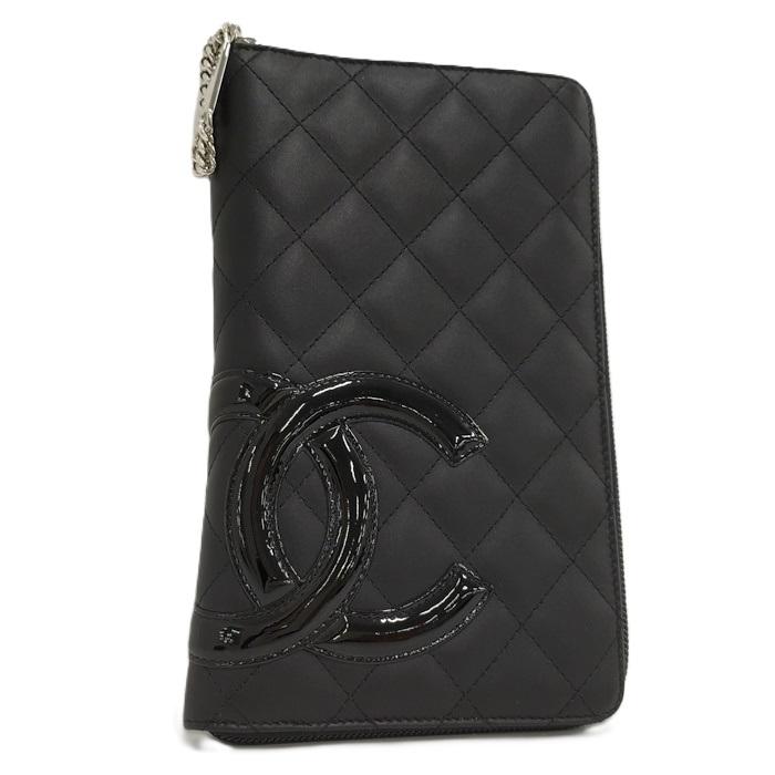 CHANEL カンボンライン ラウンドファスナー 長財布 ココマーク レザー 