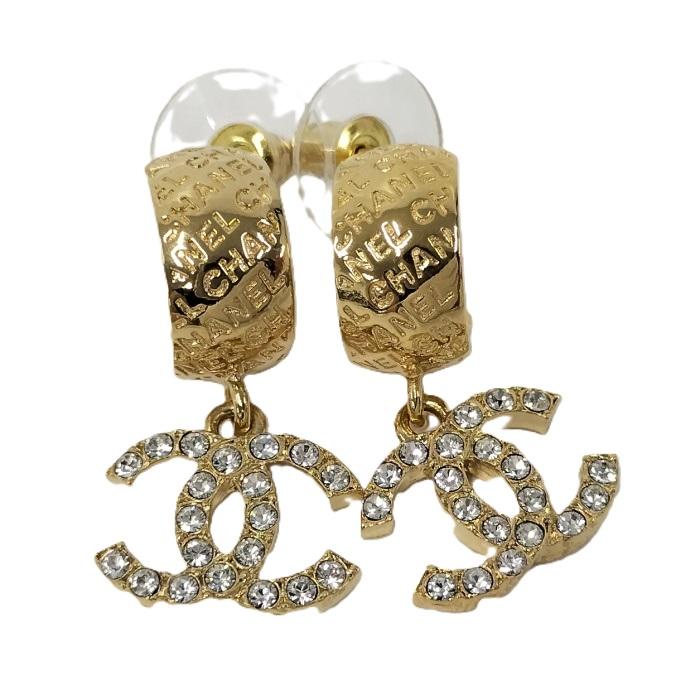 CHANEL ピアス シャネルロゴ ココマーク ラインストーン GP CHANEL ピアス シャネルロゴ ココマーク ラインストーン GP