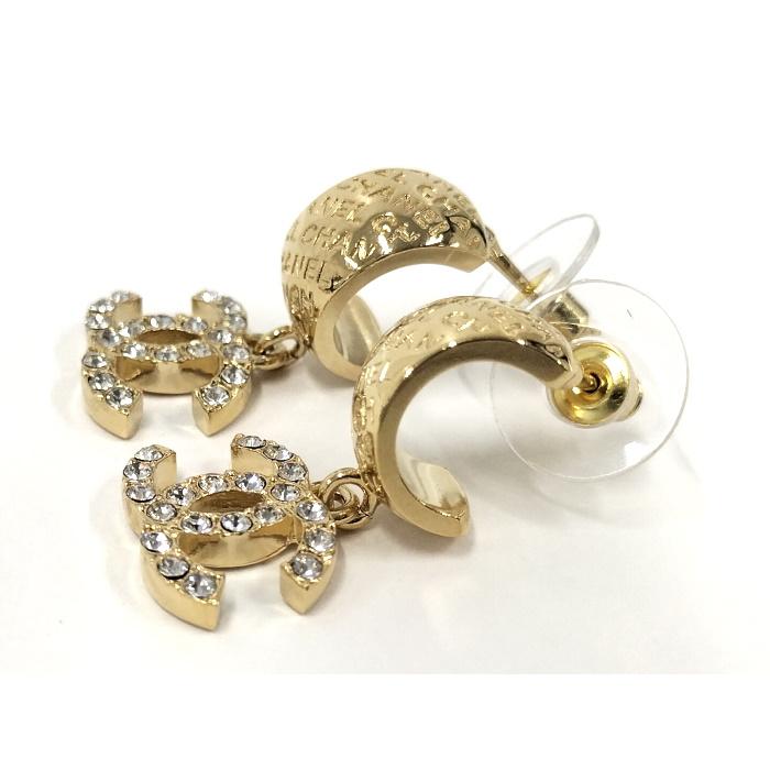 CHANEL ピアス シャネルロゴ ココマーク ラインストーン GP CHANEL ピアス シャネルロゴ ココマーク ラインストーン GP