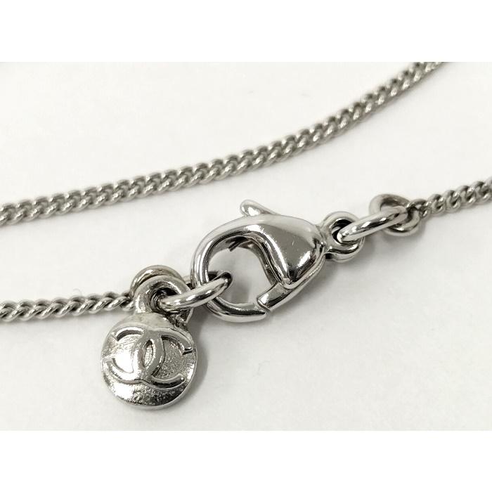 【中古】CHANEL ネックレス GP シルバー クローバー ストーン 08A｜jjcollection2008｜08