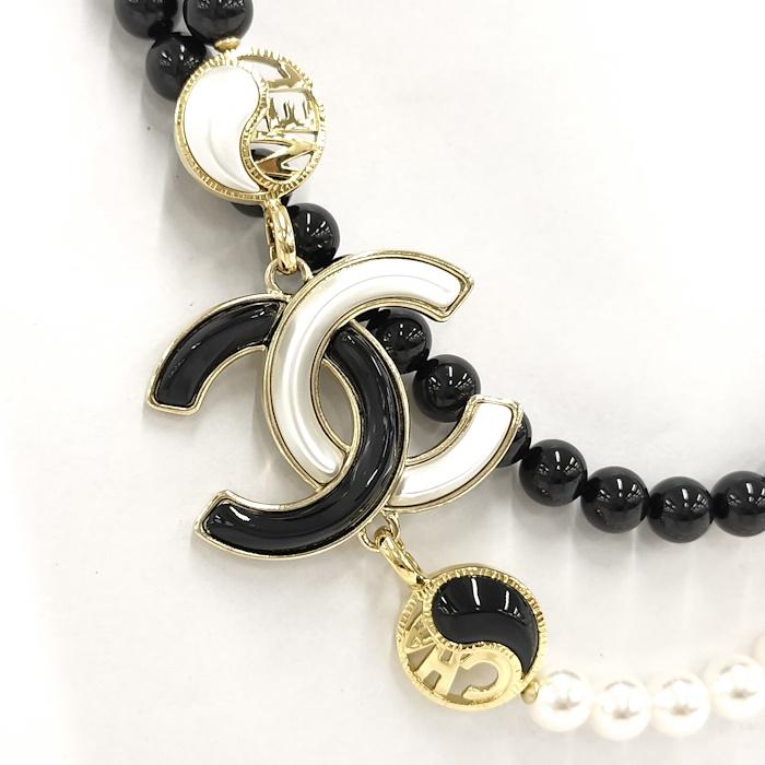 CHANEL ロングネックレス パール ココマーク メッキ ゴールド ホワイト  
