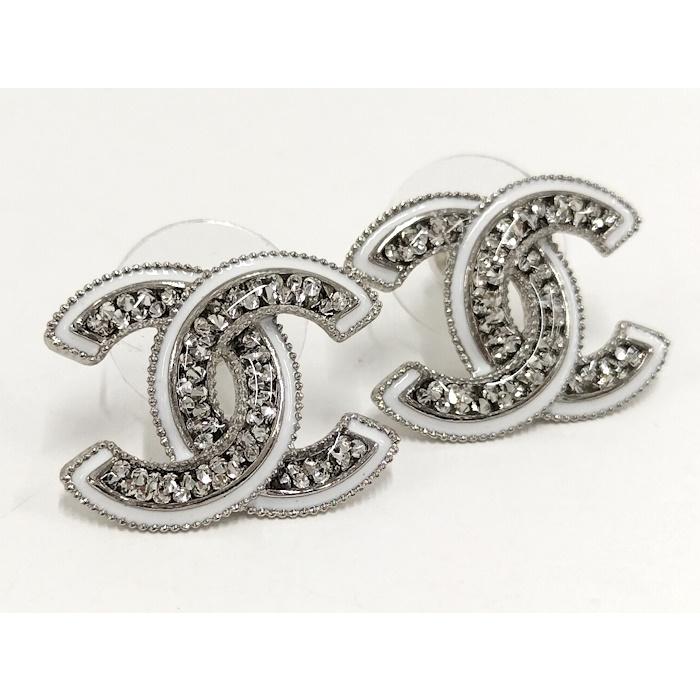 CHANEL ココマーク ピアス シルバー ラインストーン A25C : JJ CHANEL ココマーク ピアス シルバー ラインストーン A25C : JJ