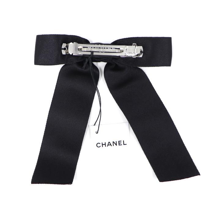 CHANEL 【中古】CHANEL リボンCC ヘアバレッタ シルク100
