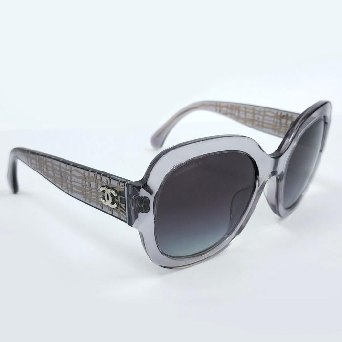 CHANEL 【中古】CHANEL サングラス クリア プラスチック グレー 5433-A  