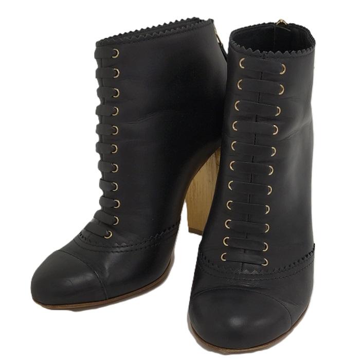 CHANEL（シャネル） レースアップ ブーツ チャンキーヒール