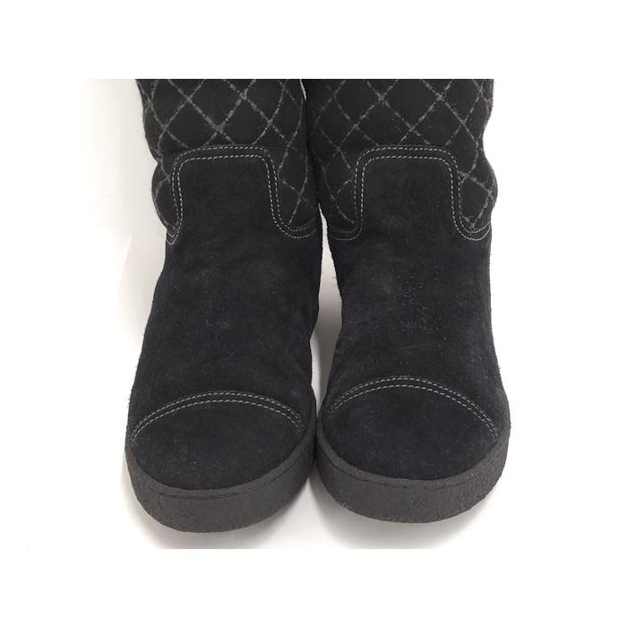 CHANEL 【中古】CHANEL マトラッセ ロングブーツ スエード