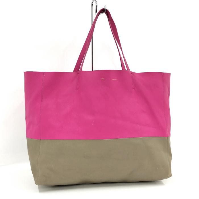 CELINE 【中古】CELINE ホリゾンタルカバ トートバッグ レザー