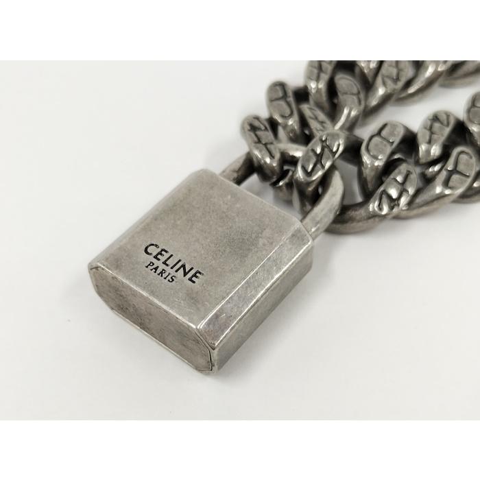 CELINE 16 セーズ パドロック ネックレス メッキ シルバー CELINE 16 セーズ パドロック ネックレス メッキ シルバー