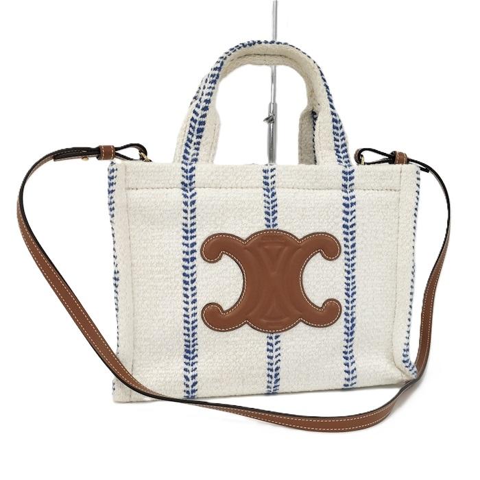CELINE スモールカバタイス 2WAYハンドバッグ キャンバス レザー CELINE（セリーヌ） スモールカバタイス 2WAYハンドバッグ キャンバス