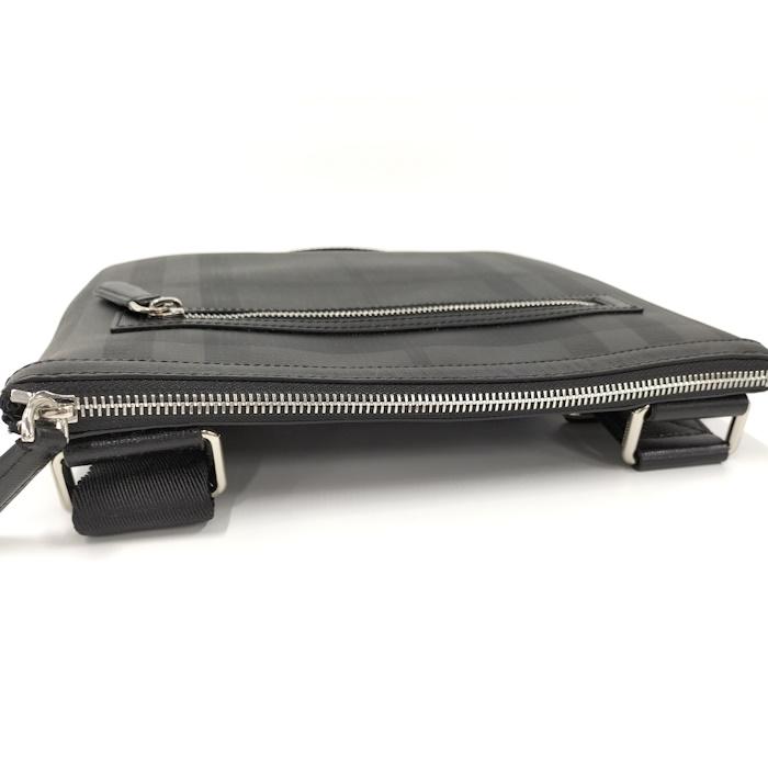 BURBERRY ショルダーバッグ メッセンジャーバッグ チェック PVC レザー