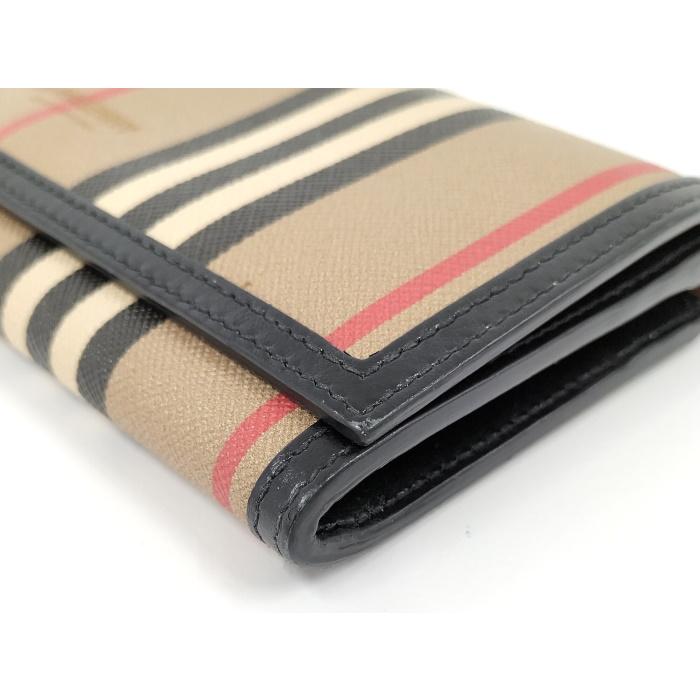 美品 バーバリー レザー長財布 グレージュ ノバチェック 二つ折り 箱付 BURBERRY（バーバリー） 二つ折り長財布 ノバチェック PVC : JJ