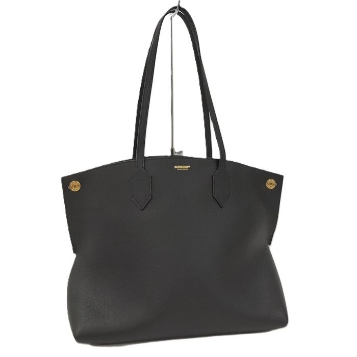 BURBERRY（バーバリー） トートバッグ 肩掛け レザー ブラック : JJ
