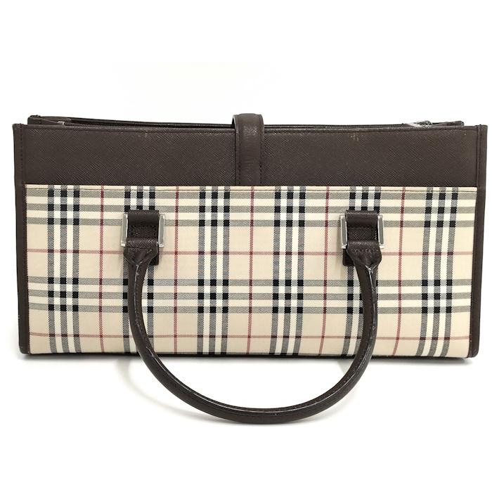 BURBERRY（バーバリー） ハンドバッグ ノバチェック レザー キャンバス